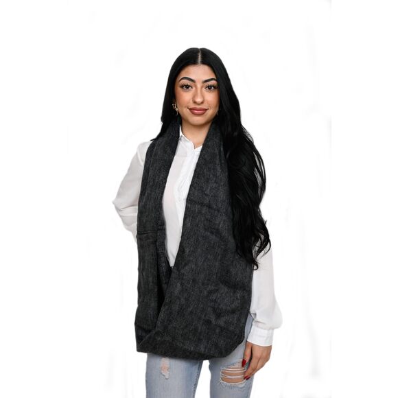 , Handmade Ecuadorean Alpaca Wool Infinity Scarves (dark 9651